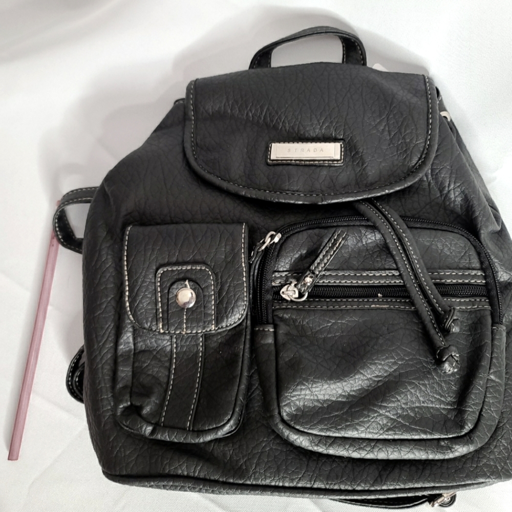Strada Black Backpack Purse Shoulder bag, youth